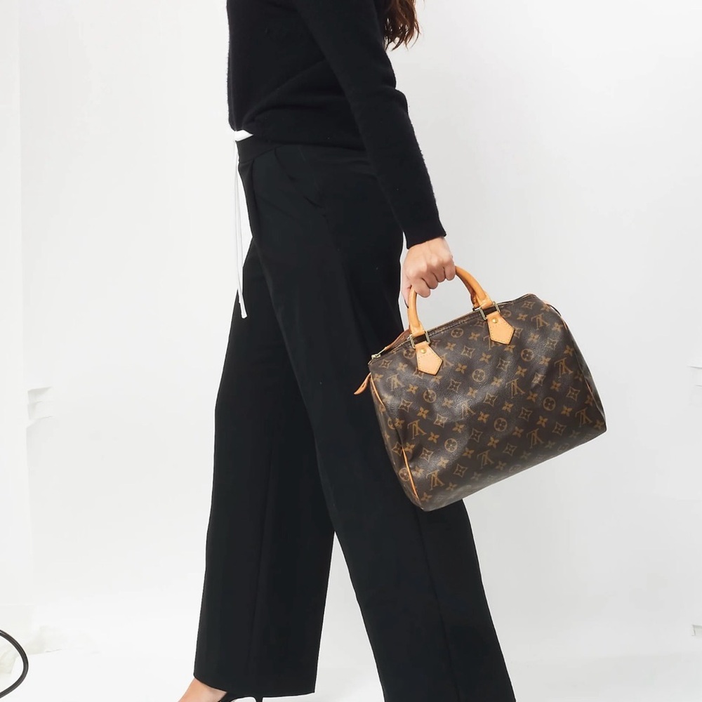 Authentic Louis Vuitton Brown Monogram Satchel Speedy 30